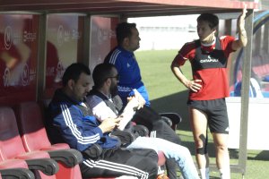 Mohamed Adel, Mohamed El Assy, Diego Maziel y Ante Coric en el Estadio.
