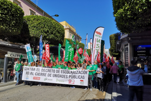 Cabecero de la manifestación de este miércoles.
