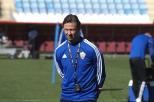 José María Gutiérrez, \'Guti\', en el entrenamiento de este jueves.