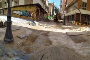 Panorámica de las obras en la calle Trajano