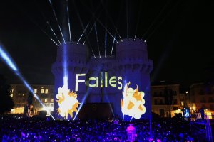 Preparación de las Fallas de Valencia.