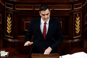 Pedro Sánchez, presidente del Gobierno, en el debate de la prórroga del estado de alarma.