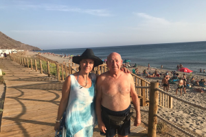 Paola Laynez con Paco \'Calamares\' en La Almadraba.