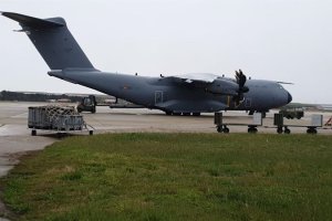 Llegada a Madrid del avión militar procedente de China.