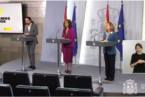 Rueda de prensa en la que se ha anunciado la ayuda a trabajadores temporales.