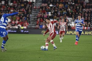 Juan Muñoz en el partido contra el Deportivo.