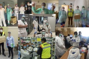 El colectivo reparte pantallas protectoras a hospitales, residencias, cuerpos de seguridad...