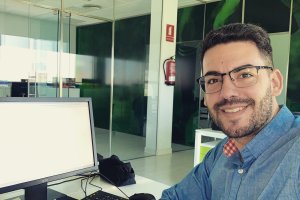 Álvaro Vizcaíno en la sede de Promoesport.