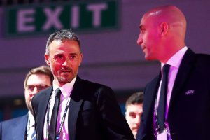 Luis Enrique en un encuentro con Luis Rubiales.