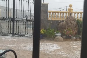 Imagen del granizo que ha caído en el municipio de Albox.