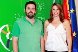 La presidenta de la Mancomunidad, Ángeles Castillo, junto al vicepresidente.