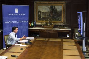 Javier A. García, durante las reuniones telemáticas mantenidas con motivo del Plan Almería.