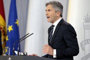 El ministro del Interior, Fernando Grande-Marlaska, durante una rueda de prensa.