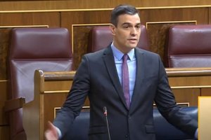Pedro Sánchez durante una sesión de control al Gobierno en el Congreso.