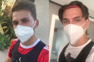 Villalba y Coric entrenan con protección.