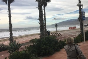 Imagen de archivo de un día de viento en la capital.