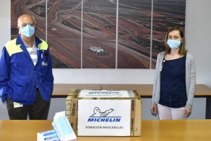 Mascarillas entregadas por Michelin a Asempal