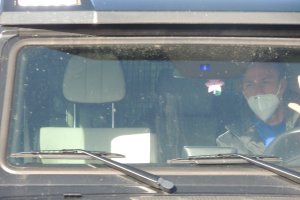 Guti llegando al Estadio.