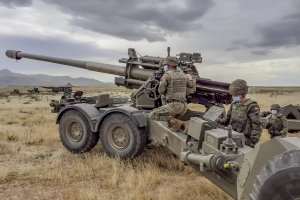 Miembros del Grupo de Artillería en Viator