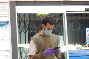 José Carlos Lazo antes de pasar los test en el Paseo de Almería.