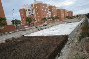 Imagen de las obras en el tramo del soterramiento en El Puche