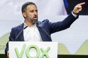 Santiago Abascal en una acto de Vox.