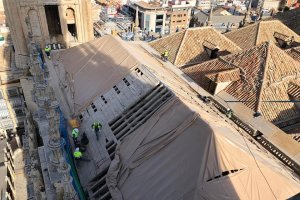 Profesionales de Albaida trabajando en la Catedral de Jaén. Autor: Albaida Infraestructuras
