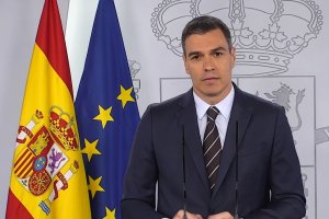 El presidente del Gobierno, Pedro Sánchez, durante la rueda de prensa.
