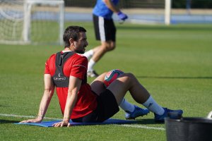 Juan Muñoz en un entrenamiento en el Anexo.