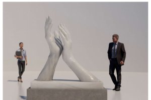 Boceto de la escultura de José Antonio Navarro que se hará en mármol de Macael.