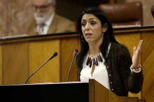 La presidenta del Parlamento de Andalucía, Marta Bosquet, en una intervención.
