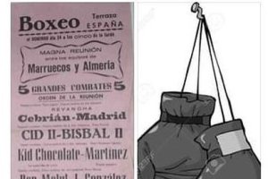 Cartel con Miguel Bisbal como púgil.
