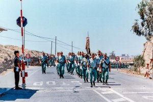 Llegada de los 200 legionarios a Viator el 1 de junio de 1995, en una imagen de la Brileg