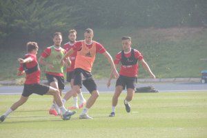 Petrovic, en el entrenamiento de este miércoles.