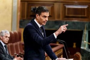 El presidente del Gobierno, Pedro Sánchez, durante su réplica en la sesión del Parlamento.