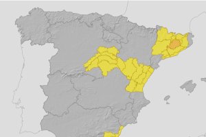 Captura de pantalla del mapa de avisos de la aemet.