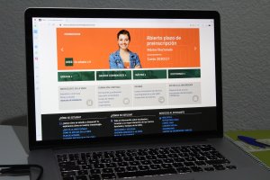 Imagen de la página web de prematriculación.