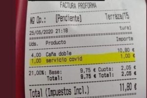 Suplemento en un bar de Murcia.