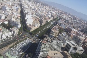Vista aérea de la confluencia de Paseo y Rambla