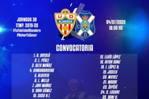 La convocatoria del CD Tenerife para visitar al Almería.