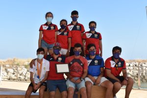 Los campeones siguiendo todas las medidas de Sanidad.