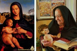 Obra recreadade \'La Virgen con el niño\', de Rafael.