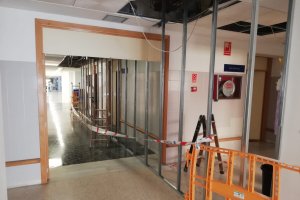 Obras en una de las plantas del hospital.