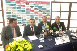 Alfonso García en su puesta de largo como nuevo dueño del Almería.