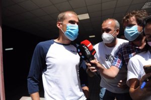 Álex Bergantiños después de declarar en A Coruña.