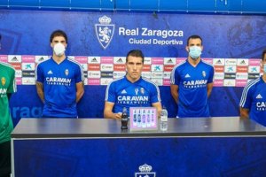 Alberto Zapater en rueda de prensa este jueves.