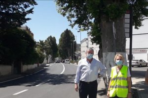Eloisa Cabrera en una visita a obras en Vélez Rubio.