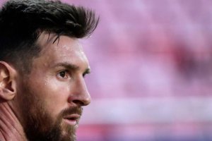 Messi, durante el partido ante el Bayern.