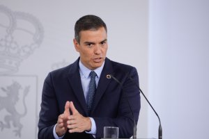 Pedro Sánchez, presidente del Gobierno, durante su comparecencia de este martes.