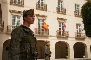 Legionarios en la Plaza Vieja en la Operación Balmis